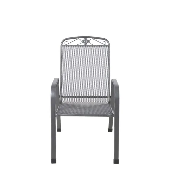 Round 4-Seater Dining Set with Cushions - Grey