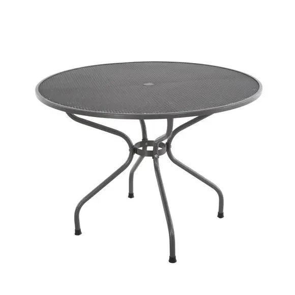 Round 4-Seater Dining Set with Cushions - Grey