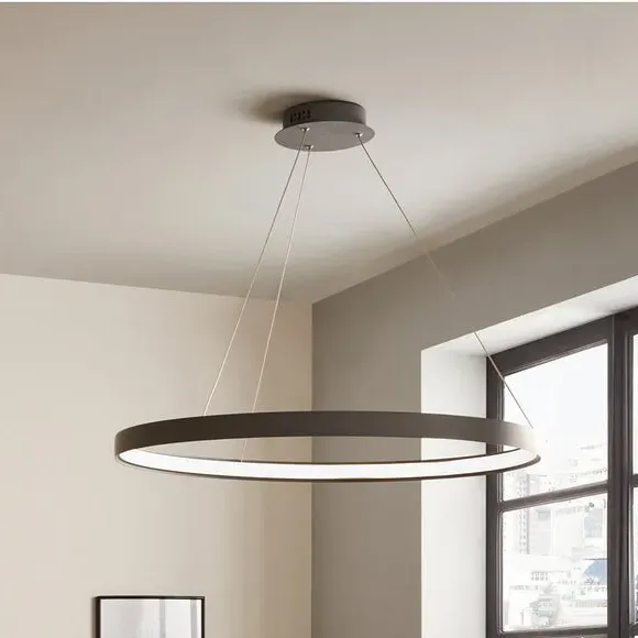 Round Ceiling Light with LED - Grey, Metal image