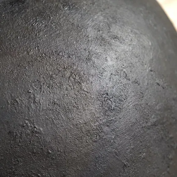 Round Decorative Vase - Black, Fibrestone