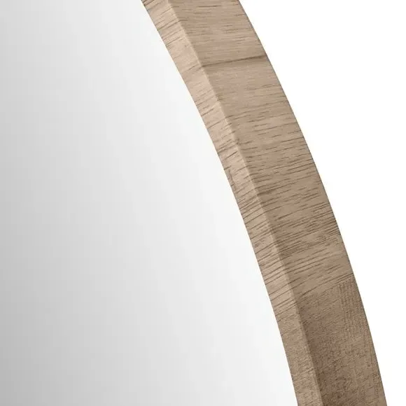 Round Mirror with Wood Frame - Natural