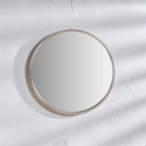 Round Mirror with Wood Frame - Natural
