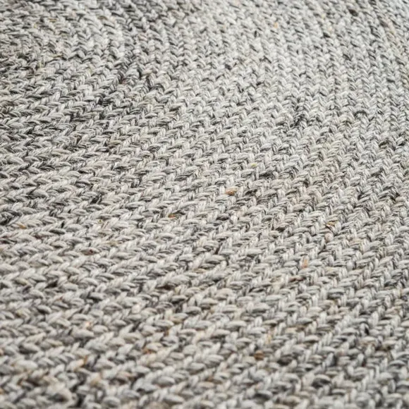 Round Rug Indoor Outdoor - Grey, Tweed