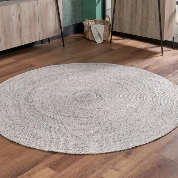 Round Rug Indoor Outdoor - Grey, Tweed image