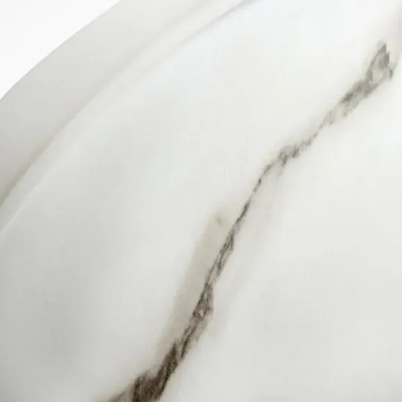 Round Wall Clock Marble Effect - White