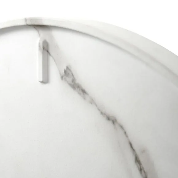 Round Wall Clock Marble Effect - White