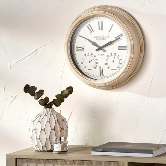 Round Wall Clock with Gauges - Gold