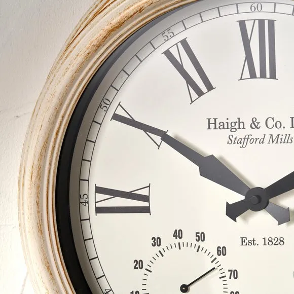 Round Wall Clock with Gauges - Gold
