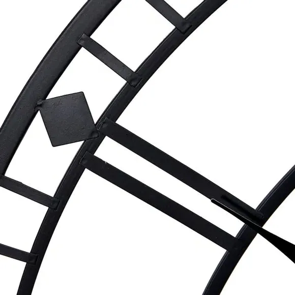 Round Wall Clock with Roman Numerals - Black, Metal