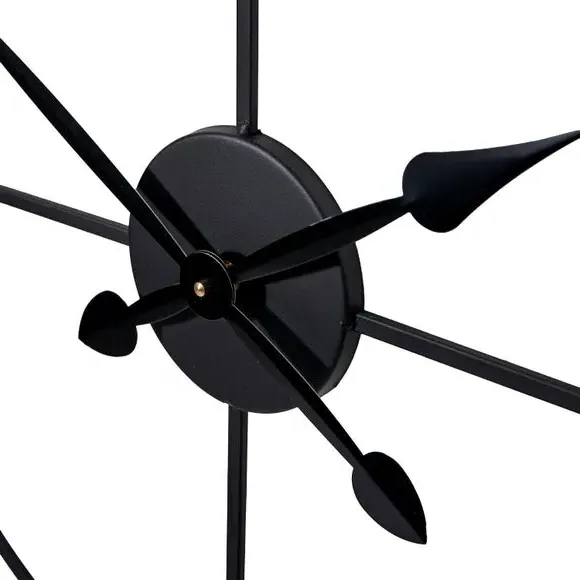 Round Wall Clock with Roman Numerals - Black, Metal