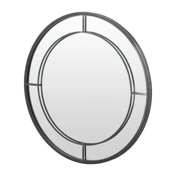 Round Wall Mirror - Bronze, Metal