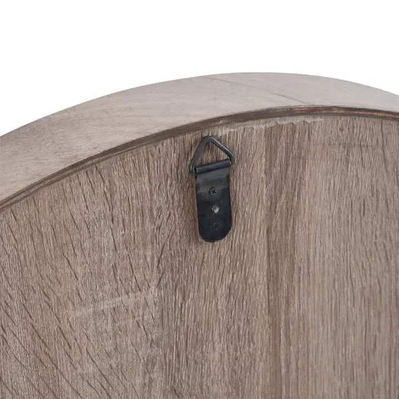 Round Wall Mirror - Grey, Wood Veneer