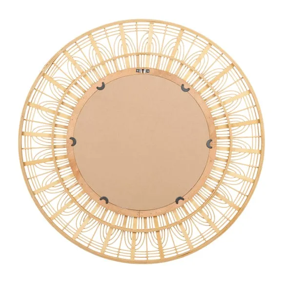 Round Wall Mirror - Natural, Bamboo Frame