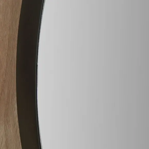 Round Wall Mirror Slim Frame - Black, Metal