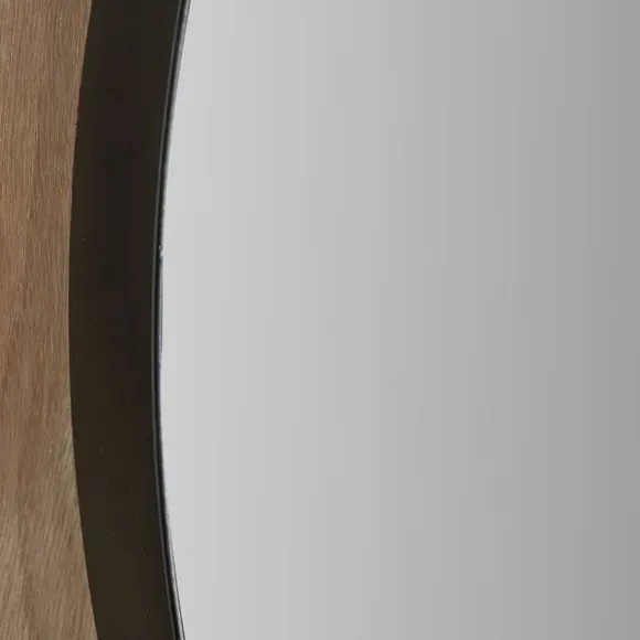 Round Wall Mirror Slim Frame - Black, Metal