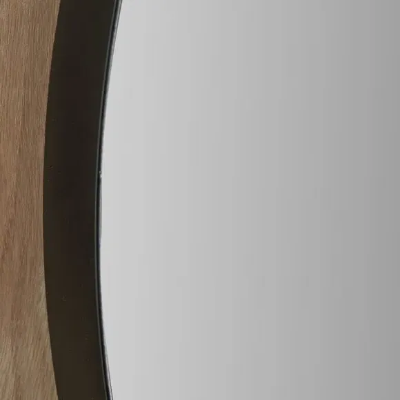 Round Wall Mirror Slim Frame - Black, Metal