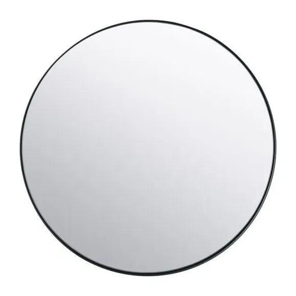 Round Wall Mirror Slim Frame - Black, Metal
