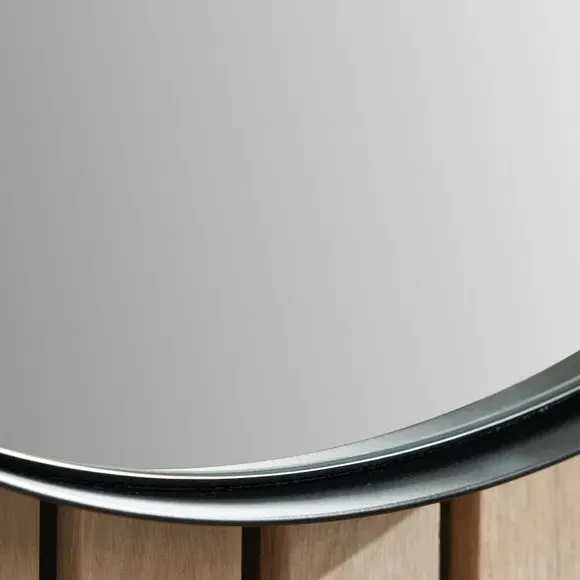 Round Wall Mirror Slim Frame - Silver, Metal