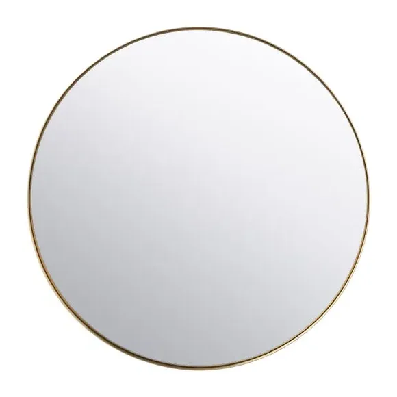 Round Wall Mirror Slim Frame - Silver, Metal