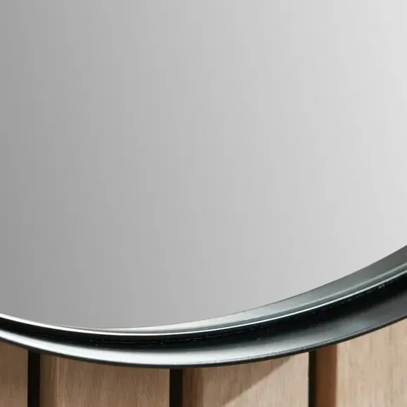 Round Wall Mirror Slim Frame - Silver, Metal