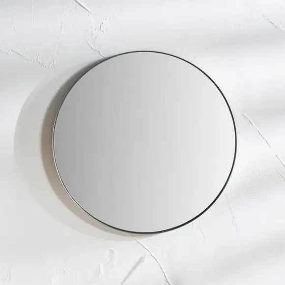 Round Wall Mirror Slim Frame - Silver, Metal