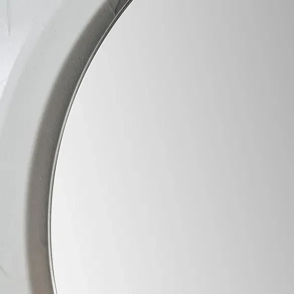 Round Wall Mirror Slim Frame - Silver, Metal