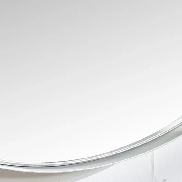 Round Wall Mirror Slim Frame - Silver, Metal