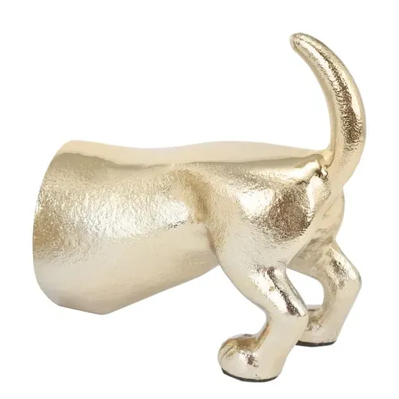 Sausage Dog Bookends - Gold, Metal
