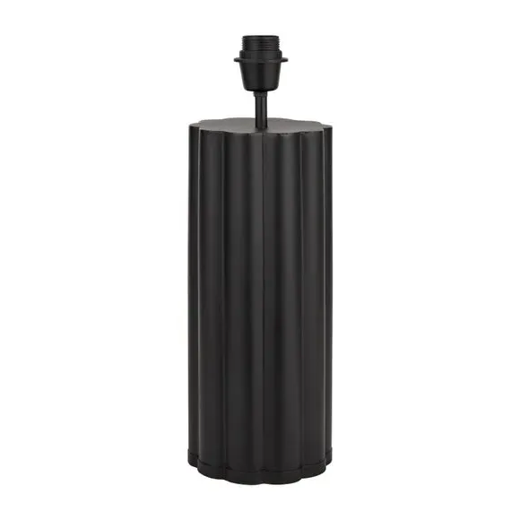 Scalloped Table Lamp with Cylinder Shade - Black, Metal