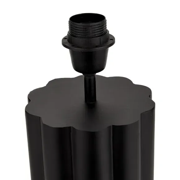 Scalloped Table Lamp with Cylinder Shade - Black, Metal