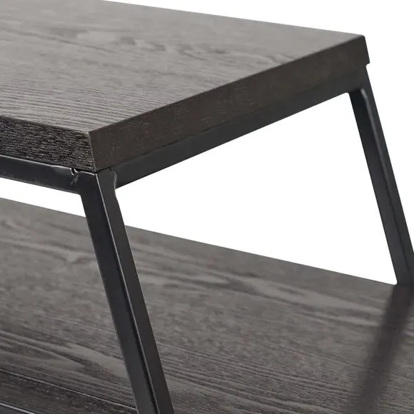 Set of 2 Console Tables - Black, Ash Veneer