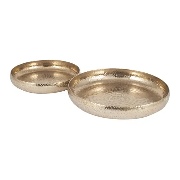 Set of 2 Decorative Bowls - Gold, Metal