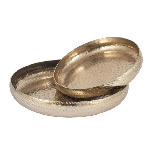 Set of 2 Decorative Bowls - Gold, Metal