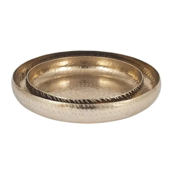 Set of 2 Decorative Bowls - Gold, Metal