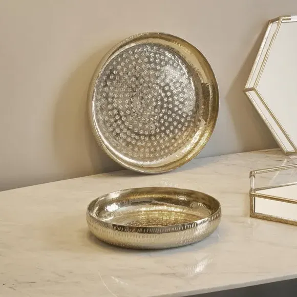 Set of 2 Decorative Bowls - Gold, Metal image