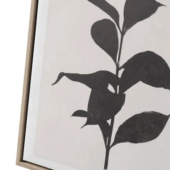 Set of 2 Framed Canvas Prints - Black, Natural