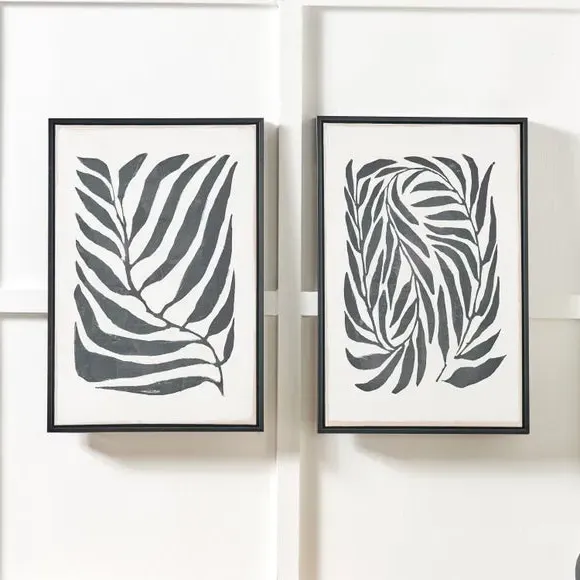 Set of 2 Framed Canvas Prints - Black, Recycled image