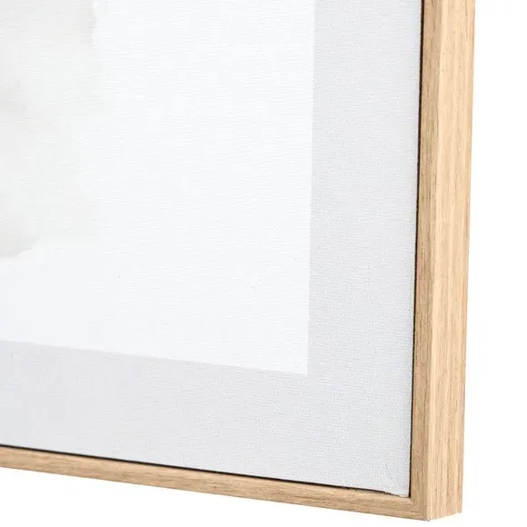 Set of 2 Framed Canvas Prints - White, Wood