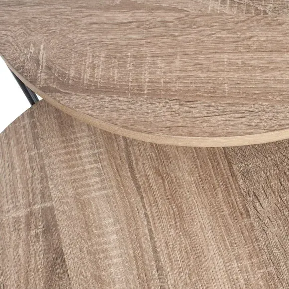 Set of 2 Nest Side Tables - Natural, Wood Effect