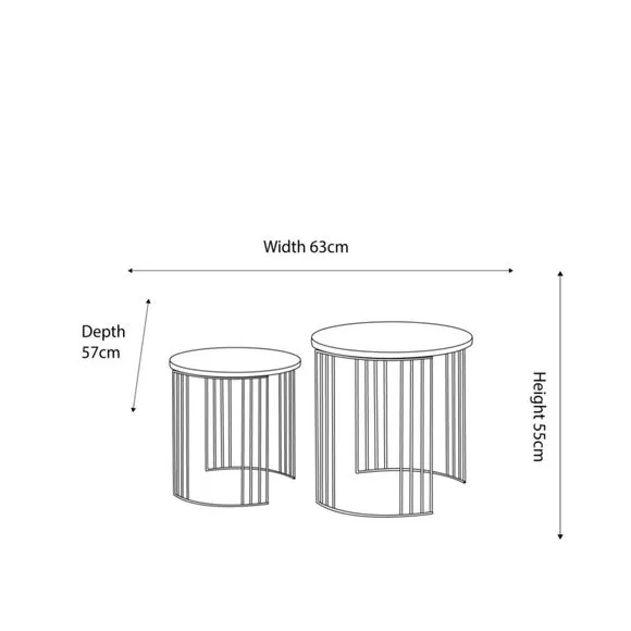 Set of 2 Nest Side Tables - Natural, Wood Effect