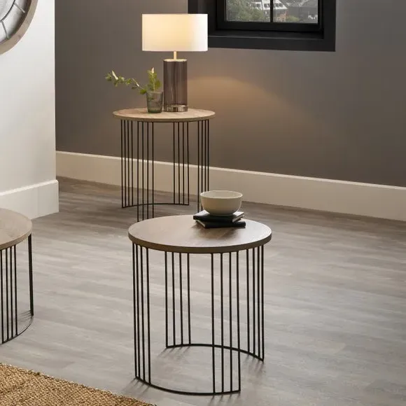 Set of 2 Nest Side Tables - Natural, Wood Effect image