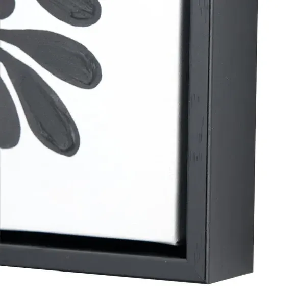 Set of 2 Square Framed Canvas - Black, White
