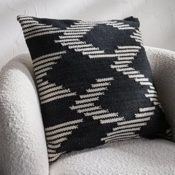 Set of 3 Square Scatter Cushions - Black image