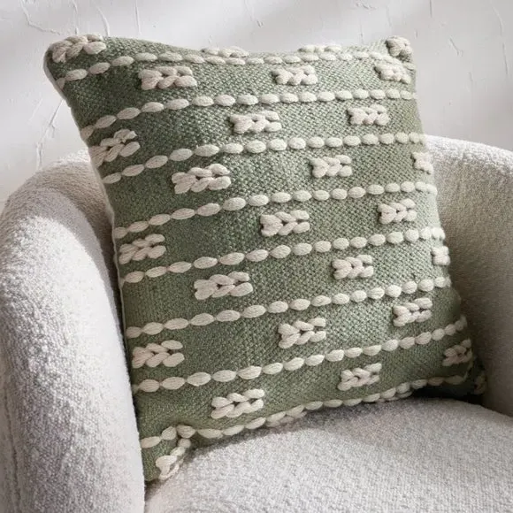 Set of 3 Square Scatter Cushions - Green image