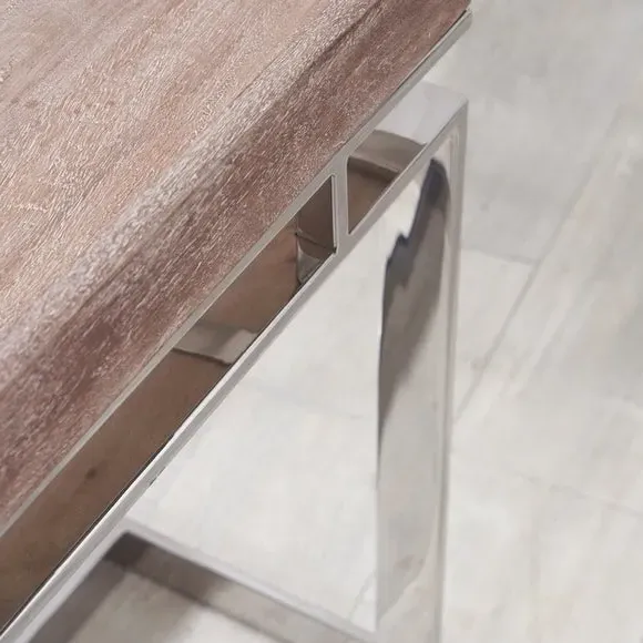 Side Table with Antique Finish - Natural, Mango Wood