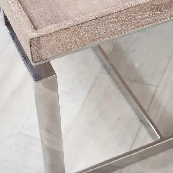 Side Table with Antique Finish - Natural, Mango Wood