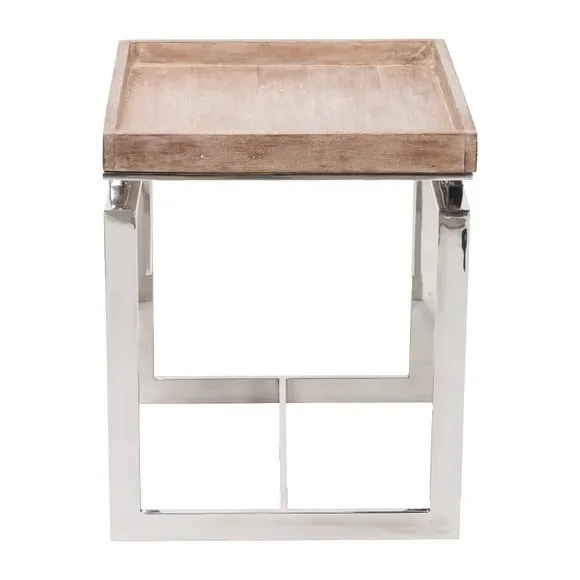 Side Table with Antique Finish - Natural, Mango Wood