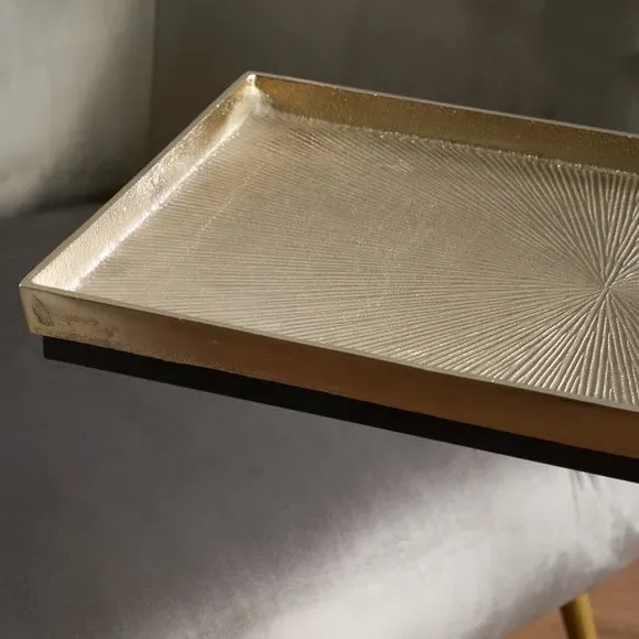 Side Table with Cast Top - Gold, Metal