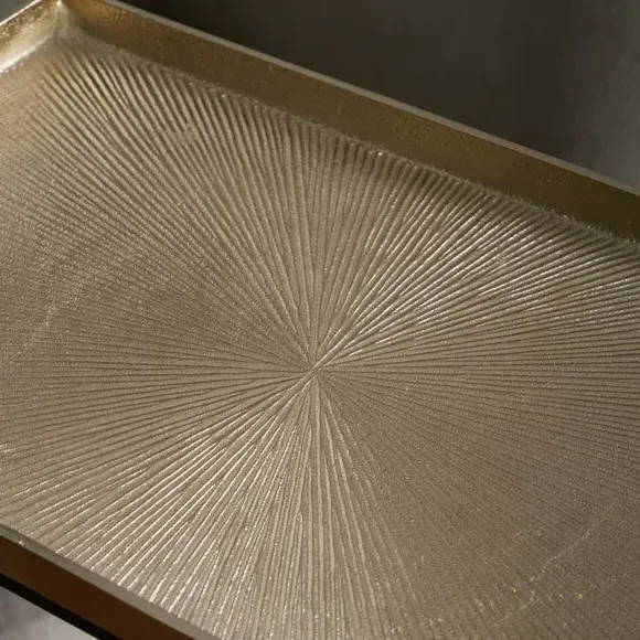 Side Table with Cast Top - Gold, Metal