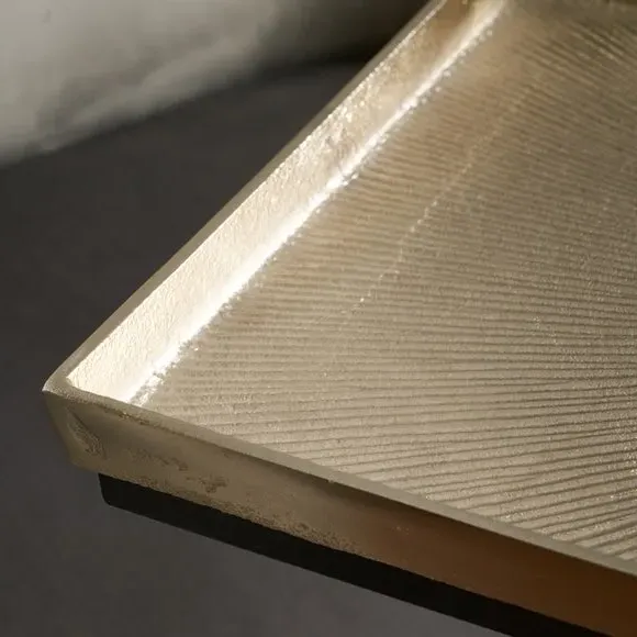 Side Table with Cast Top - Gold, Metal